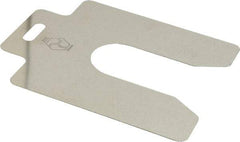 Made in USA - 20 Piece, 5 Inch Long x 5 Inch Wide x 0.02 Inch Thick, Slotted Shim Stock - Stainless Steel, 1-5/8 Inch Wide Slot - Exact Tool & Supply