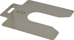 Made in USA - 20 Piece, 5 Inch Long x 5 Inch Wide x 0.025 Inch Thick, Slotted Shim Stock - Stainless Steel, 1-5/8 Inch Wide Slot - Exact Tool & Supply