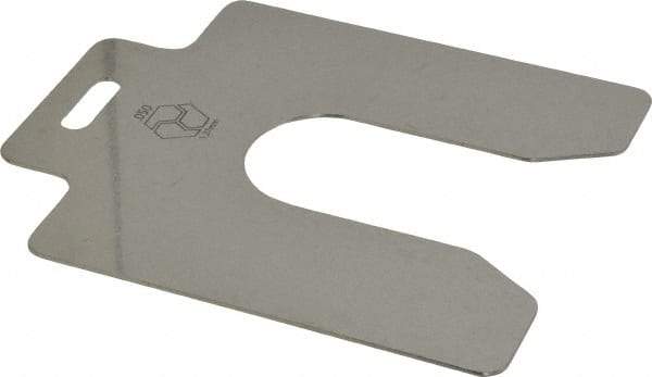 Made in USA - 10 Piece, 5 Inch Long x 5 Inch Wide x 0.05 Inch Thick, Slotted Shim Stock - Stainless Steel, 1-5/8 Inch Wide Slot - Exact Tool & Supply