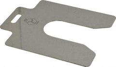 Made in USA - 10 Piece, 5 Inch Long x 5 Inch Wide x 0.05 Inch Thick, Slotted Shim Stock - Stainless Steel, 1-5/8 Inch Wide Slot - Exact Tool & Supply