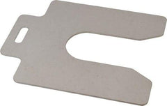 Made in USA - 10 Piece, 5 Inch Long x 5 Inch Wide x 0.075 Inch Thick, Slotted Shim Stock - Stainless Steel, 1-5/8 Inch Wide Slot - Exact Tool & Supply