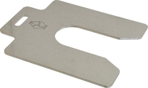 Made in USA - 5 Piece, 5 Inch Long x 5 Inch Wide x 0.1 Inch Thick, Slotted Shim Stock - Stainless Steel, 1-5/8 Inch Wide Slot - Exact Tool & Supply