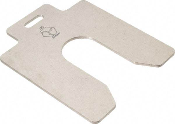 Made in USA - 5 Piece, 5 Inch Long x 5 Inch Wide x 0.125 Inch Thick, Slotted Shim Stock - Stainless Steel, 1-5/8 Inch Wide Slot - Exact Tool & Supply