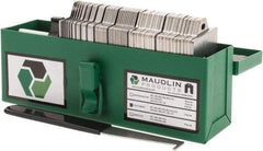 Made in USA - 130 Piece, 0.001 to 0.125 Inch Thickness, Stainless Steel Slotted Shim Assortment - 2 Inch Long x 2 Inch Wide, 5/8 Inch Wide Slot - Exact Tool & Supply