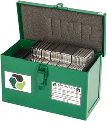 Made in USA - 130 Piece, 0.001 to 0.125 Inch Thickness, Stainless Steel Slotted Shim Assortment - 4 Inch Long x 4 Inch Wide, 1-1/4 Inch Wide Slot - Exact Tool & Supply