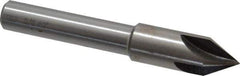 Interstate - 5/8" Head Diam, 1/2" Shank Diam, 4 Flute 60° High Speed Steel Countersink - Bright Finish, 4" OAL, Single End, Straight Shank, Right Hand Cut - Exact Tool & Supply