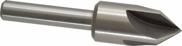 Interstate - 1" Head Diam, 1/2" Shank Diam, 4 Flute 82° High Speed Steel Countersink - Exact Tool & Supply