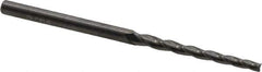 Accupro - 1° Taper Angle per Side, 5/64" Small End Diam, 1" LOC, Solid Carbide 3 Flute Tapered Square End Mill - 2-1/4" OAL, 1/8" Shank Diam - Exact Tool & Supply