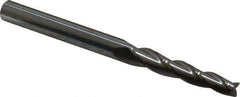 Accupro - 1.5° Taper Angle per Side, 3/16" Small End Diam, 1-1/4" LOC, Solid Carbide 3 Flute Tapered Square End Mill - 3" OAL, 1/4" Shank Diam - Exact Tool & Supply