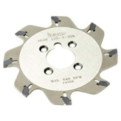 Iscar - Arbor Hole Connection, 1.2598" Depth of Cut, 125mm Cutter Diam, 1-1/16" Hole Diam, 12 Tooth Indexable Slotting Cutter - SGSF Toolholder, GSF. Insert - Exact Tool & Supply
