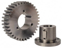 Browning - 12 Pitch, 4-1/2" Pitch Diam, 4.666" OD, 54 Tooth Bushed Spur Gear - 3/4" Face Width, 2-1/2" Hub Diam, 14.5° Pressure Angle, Steel - Exact Tool & Supply