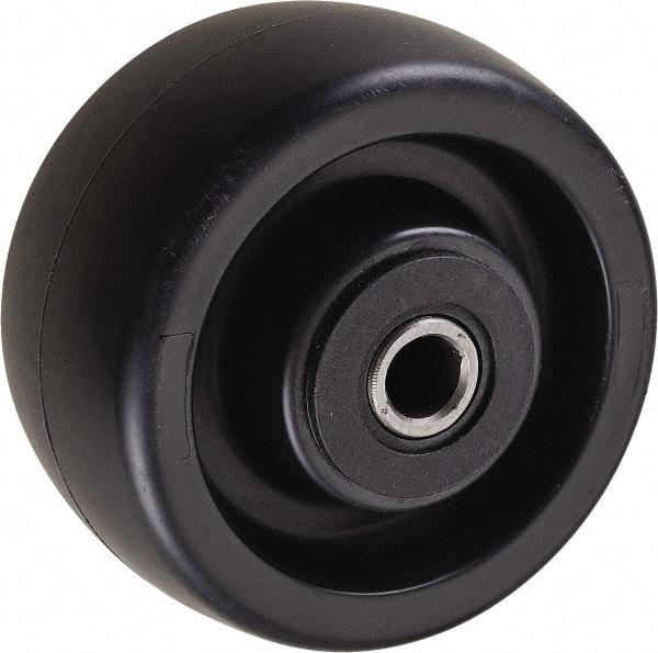 Value Collection - 4 Inch Diameter x 2 Inch Wide, Polyolefin Caster Wheel - 350 Lb. Capacity, 2-3/16 Inch Hub Length, 1/2 Inch Axle Diameter, Roller Bearing - Exact Tool & Supply