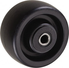 Value Collection - 4 Inch Diameter x 2 Inch Wide, Polyolefin Caster Wheel - 350 Lb. Capacity, 2-3/16 Inch Hub Length, 1/2 Inch Axle Diameter, Roller Bearing - Exact Tool & Supply