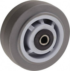 Value Collection - 5 Inch Diameter x 2 Inch Wide, Solid Rubber Caster Wheel - 350 Lb. Capacity, 2-3/16 Inch Hub Length, 1/2 Inch Axle Diameter, Roller Bearing - Exact Tool & Supply