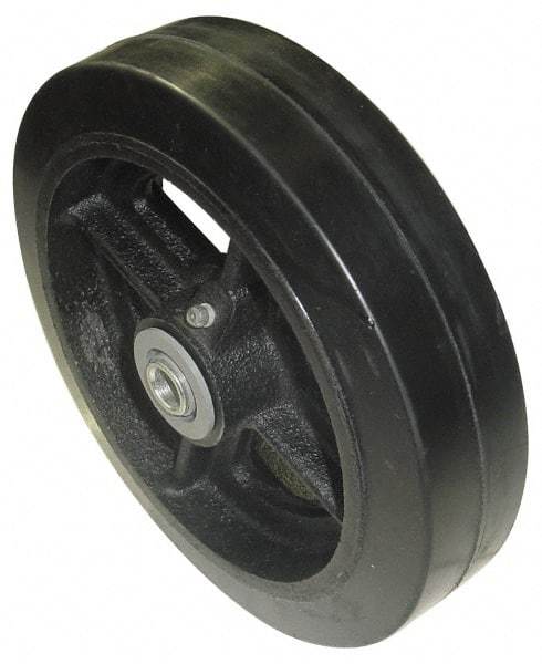 Value Collection - 10 Inch Diameter x 2-1/2 Inch Wide, Rubber Caster Wheel - 1,500 Lb. Capacity, 2-3/4 Inch Hub Length, 1 Inch Axle Diameter, Roller Bearing - Exact Tool & Supply