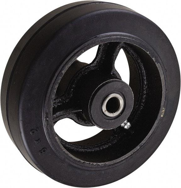 Value Collection - 6 Inch Diameter x 2 Inch Wide, Rubber Caster Wheel - 820 Lb. Capacity, 2-3/16 Inch Hub Length, 3/4 Inch Axle Diameter, Roller Bearing - Exact Tool & Supply