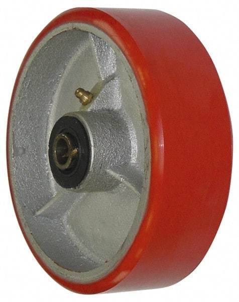 Value Collection - 6 Inch Diameter x 2 Inch Wide, Polyurethane Caster Wheel - 1,100 Lb. Capacity, 2-3/16 Inch Hub Length, 3/4 Inch Axle Diameter, Roller Bearing - Exact Tool & Supply