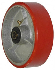 Value Collection - 6 Inch Diameter x 2 Inch Wide, Polyurethane Caster Wheel - 1,100 Lb. Capacity, 2-3/16 Inch Hub Length, 3/4 Inch Axle Diameter, Roller Bearing - Exact Tool & Supply