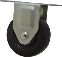 Value Collection - 3" Diam x 13/16" Wide x 3-1/2" OAH Top Plate Mount Rigid Caster - Soft Rubber, 110 Lb Capacity, Plain Bearing, 2-9/16 x 3-5/8" Plate - Exact Tool & Supply