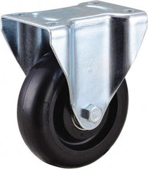 Value Collection - 4" Diam x 1-1/4" Wide x 5-13/32" OAH Top Plate Mount Rigid Caster - Polyurethane, 175 Lb Capacity, Ball Bearing, 2-7/8 x 3-5/8" Plate - Exact Tool & Supply