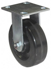 Value Collection - 6" Diam x 2" Wide x 7-1/2" OAH Top Plate Mount Rigid Caster - Phenolic, 1,200 Lb Capacity, Roller Bearing, 4 x 4-1/2" Plate - Exact Tool & Supply
