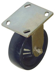 Value Collection - 4" Diam x 2" Wide x 5-5/8" OAH Top Plate Mount Rigid Caster - Polyurethane, 600 Lb Capacity, Roller Bearing, 4 x 4-1/2" Plate - Exact Tool & Supply