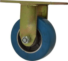 Value Collection - 5" Diam x 2" Wide x 6-1/2" OAH Top Plate Mount Rigid Caster - Polyurethane, 880 Lb Capacity, Roller Bearing, 4-1/2 x 6-1/4" Plate - Exact Tool & Supply