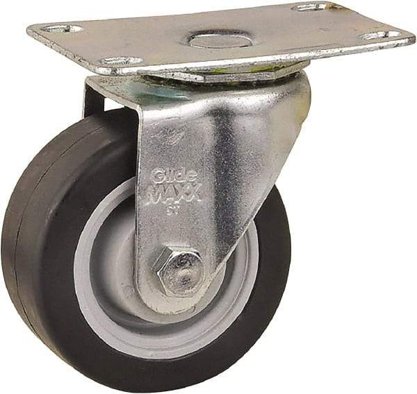 Value Collection - 3" Diam x 1-1/4" Wide x 3-3/4" OAH Top Plate Mount Swivel Caster - Polyurethane, 210 Lb Capacity, Ball Bearing, 3-5/8 x 2-7/8" Plate - Exact Tool & Supply