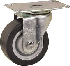 Value Collection - 3" Diam x 1-1/4" Wide x 3-3/4" OAH Top Plate Mount Swivel Caster - Polyurethane, 210 Lb Capacity, Ball Bearing, 3-5/8 x 2-7/8" Plate - Exact Tool & Supply