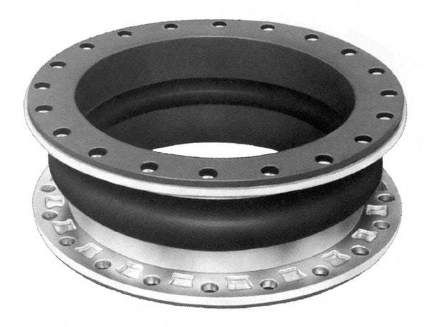 Mercer Rubber - 10" Pipe, EPDM Single Arch Pipe Expansion Joint - 8" Long, 3/4" Extension, 1-3/4" Compression, 220 Max psi, Flanged - Exact Tool & Supply