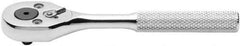 Proto - 1/4" Drive Pear Head Aerospace Ratchet - Chrome Finish, 5" OAL, 24 Gear Teeth, Standard Knurled Handle, Sealed Head - Exact Tool & Supply