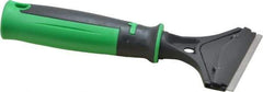 Unger - Stiff Carbon Steel 1-Edge Scraper - 4" Blade Length, Plastic Handle - Exact Tool & Supply