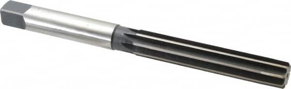 Made in USA - 13/16" Diam, Straight Shank, 4-9/16" Flute, Hand Reamer - Exact Tool & Supply