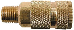 Coilhose Pneumatics - 1/2 Male NPT Industrial Pneumatic Hose Coupler - Brass, 3/8" Body Diam - Exact Tool & Supply