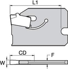 Kennametal - 3/4" Blade Height, 0.0669" Blade Width, 1" OAL, Neutral Cut, Single End Indexable Cut-Off Blade - 16mm Max Depth of Cut, A2BHSN Blade - Exact Tool & Supply