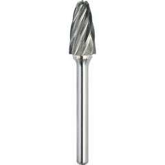 Made in USA - 1/2" Cut Diam, 1/4" Shank Diam, Tree with Radius Head Aluma Cut Burr - Carbide, 1" LOC, 2-3/4" OAL - Exact Tool & Supply