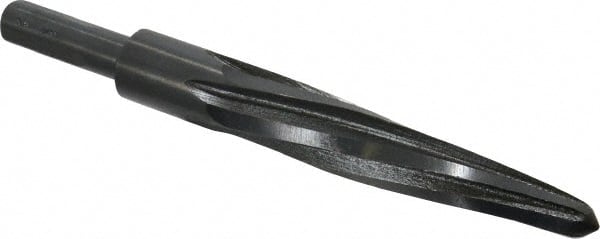 Made in USA - 25/32" Reamer Diam, 13/32" Small End Diam, 1/2" Diam Straight Shank, 5" Flute, Bridge Reamer - Exact Tool & Supply