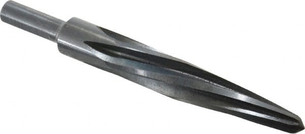 Made in USA - 13/16" Reamer Diam, 7/16" Small End Diam, 1/2" Diam Straight Shank, 4-1/2" Flute, Bridge Reamer - Exact Tool & Supply