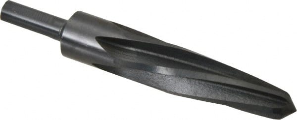 Made in USA - 1-1/16" Reamer Diam, 5/8" Small End Diam, 1/2" Diam Straight Shank, 5" Flute, Bridge Reamer - Exact Tool & Supply