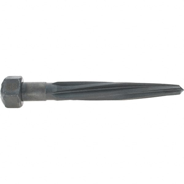 Made in USA - 11/16" Reamer Diam, 3/8" Small End Diam, 1-1/16" Hex Shank, 4-1/2" Flute, Car Reamer - Exact Tool & Supply