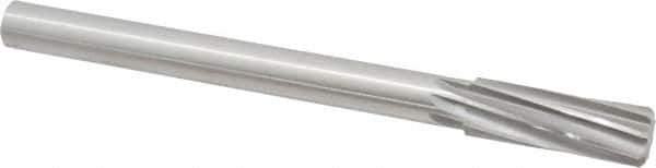 Made in USA - 7/8" High Speed Steel 8 Flute Chucking Reamer - Spiral Flute, 3/4" Straight Shank, 2-5/8" Flute Length, 10" OAL - Exact Tool & Supply