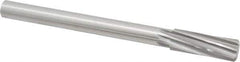 Made in USA - 7/8" High Speed Steel 8 Flute Chucking Reamer - Spiral Flute, 3/4" Straight Shank, 2-5/8" Flute Length, 10" OAL - Exact Tool & Supply