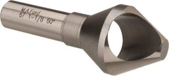 M.A. Ford - 1-1/8" Head Diam, 1/2" Shank Diam, 0 Flute 60° High Speed Steel Countersink - Bright Finish, 2-7/8" OAL, Single End, Straight Shank, Right Hand Cut - Exact Tool & Supply
