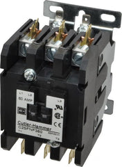 Eaton Cutler-Hammer - 3 Pole, 60 Amp Inductive Load, 110 to 120 Coil VAC at 50/60 Hz, Nonreversible Definite Purpose Contactor - Exact Tool & Supply