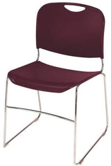 NPS - Polypropylene Baltic Navy Blue Chrome Stacking Chair - Silver Frame, 19-1/4 Inch Wide x 21-1/4 Inch Deep x 17-1/2 Inch High - Exact Tool & Supply