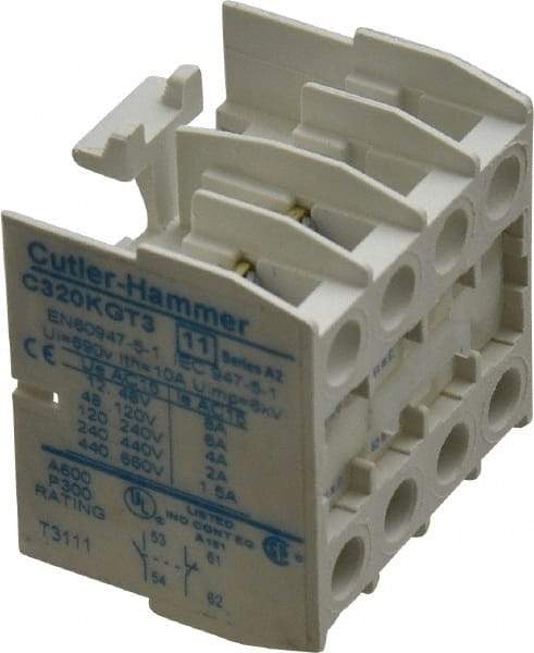 Eaton Cutler-Hammer - Starter Auxiliary Contact - For Use with 10-60A Contactors - Exact Tool & Supply