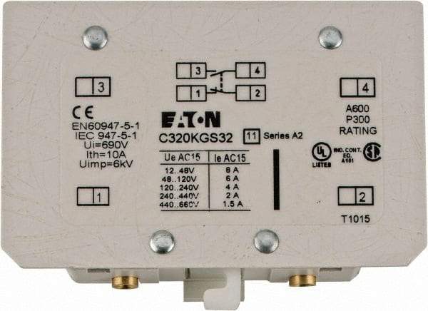 Eaton Cutler-Hammer - Starter Auxiliary Contact - For Use with 100-400A Contactors - Exact Tool & Supply