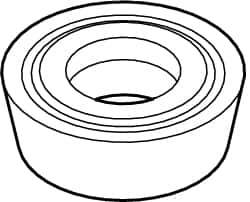 Kennametal - RDHX1003M0 LP Grade KC510M Carbide Milling Insert - TiAlN Finish, 0.1252" Thick, 10mm Inscribed Circle - Exact Tool & Supply