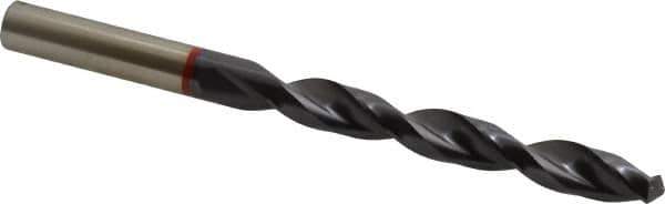 Accupro - 27/64" 135° Cobalt Jobber Drill - TiAlN Finish, Right Hand Cut, Spiral Flute, Straight Shank, 142mm OAL, UX Point - Exact Tool & Supply