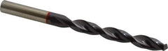 Accupro - 27/64" 135° Cobalt Jobber Drill - TiAlN Finish, Right Hand Cut, Spiral Flute, Straight Shank, 142mm OAL, UX Point - Exact Tool & Supply